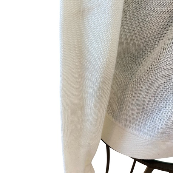 Swingster Vintage Mens Beechcraft Aviation White Cardigan Sweater - Picture 6 of 11